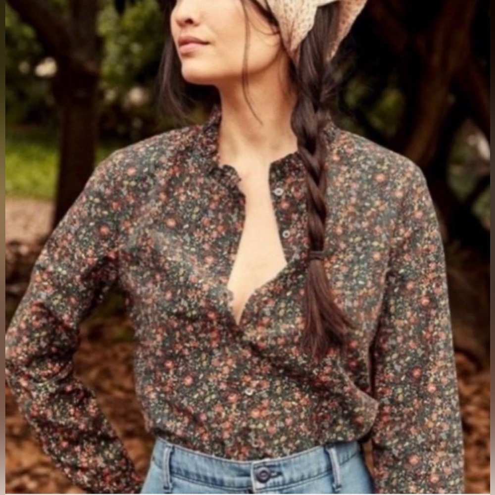 DOEN swan top floral size medium M excellent condition